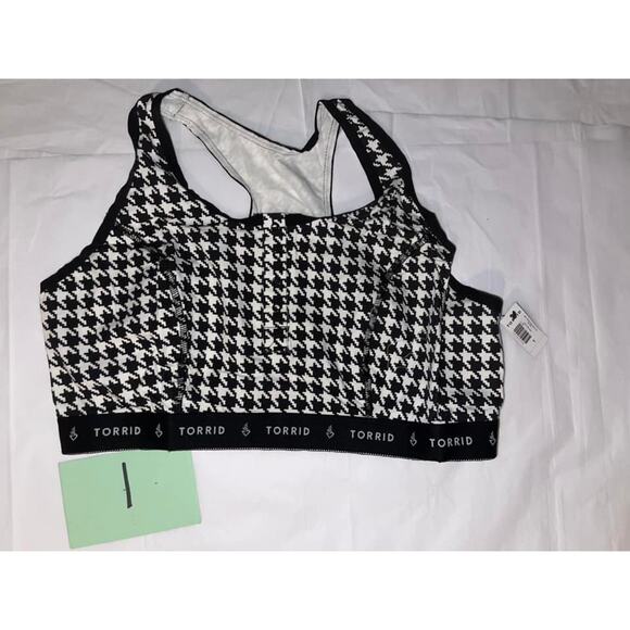 Torrid size 1 or 1x Henley scoop neck black white bralette - Picture 1 of 2